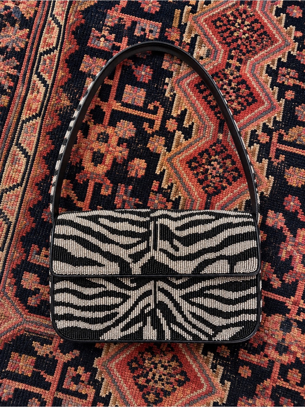 STAUD Zebra Tommy Bag - Black & White